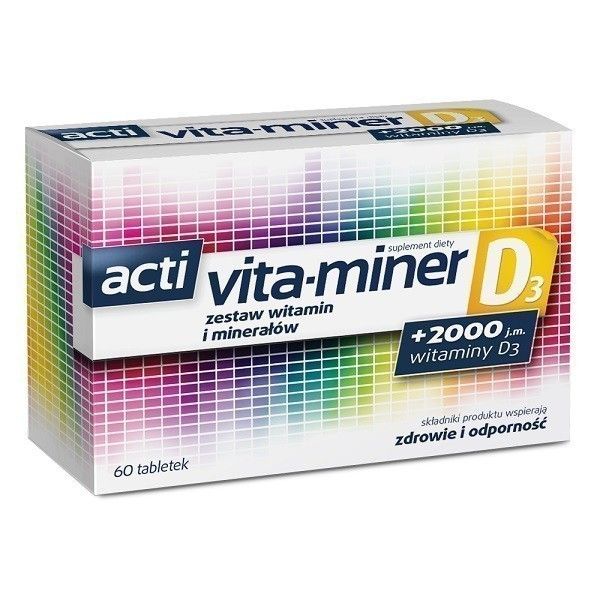 Витамины и минералы Acti-Vita Miner D3 Tabletki, 60 шт sfd vita complex витамины и минералы 90 шт