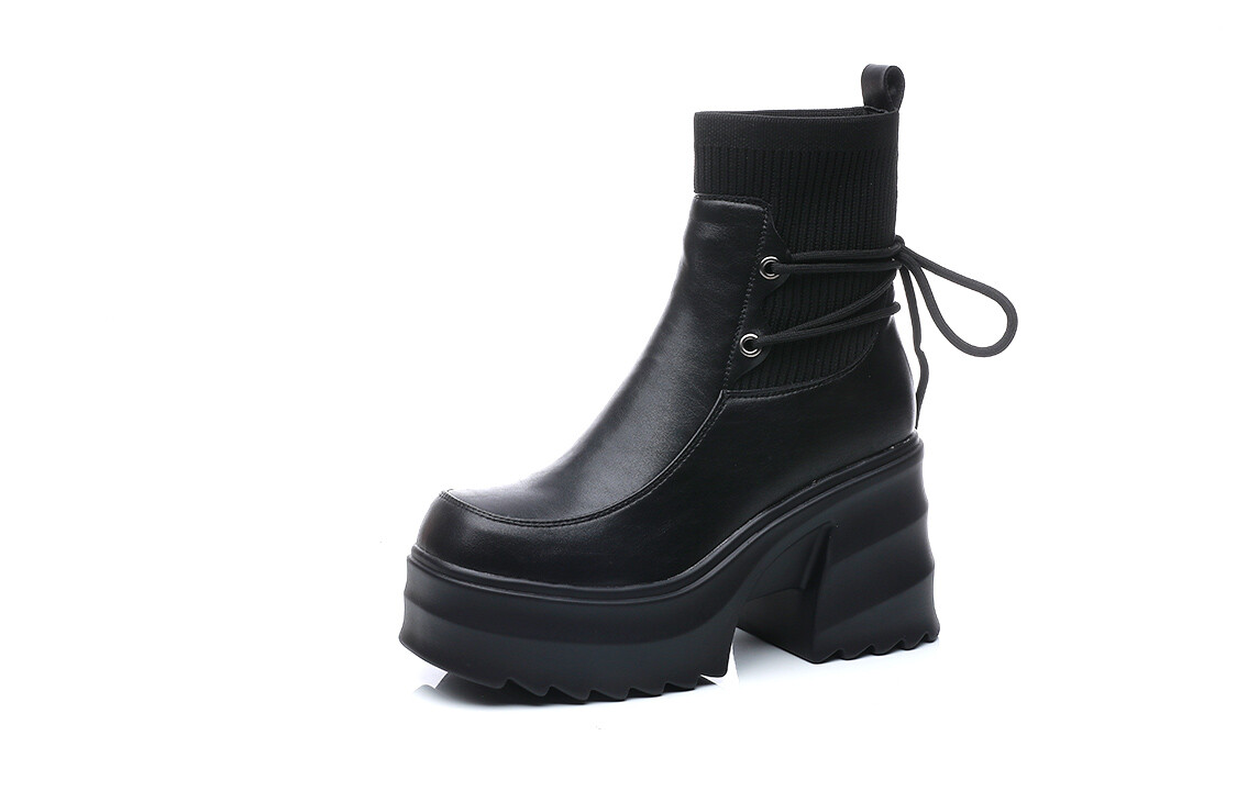 

Ботильоны женские Pooq, цвет Black Fleece-lined