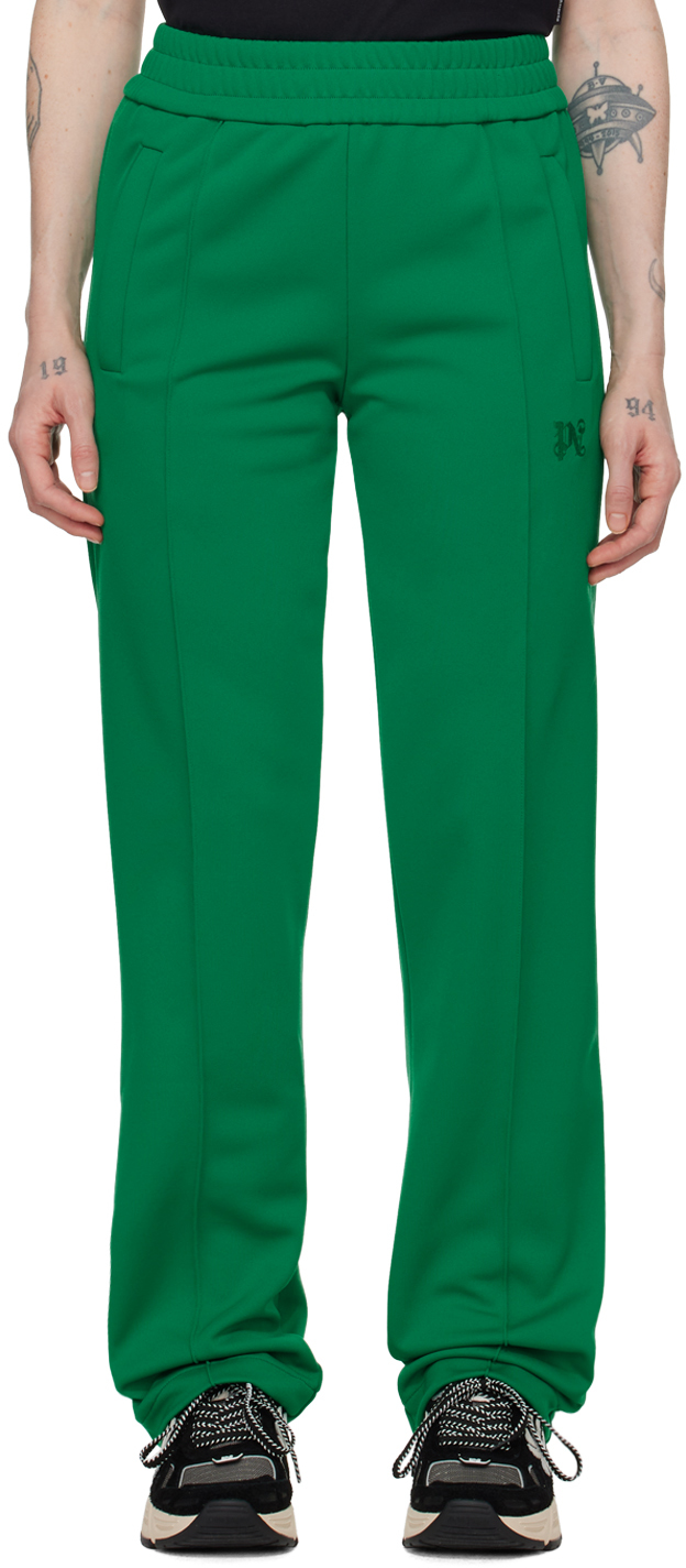 Зеленые спортивные брюки с монограммой Palm Angels