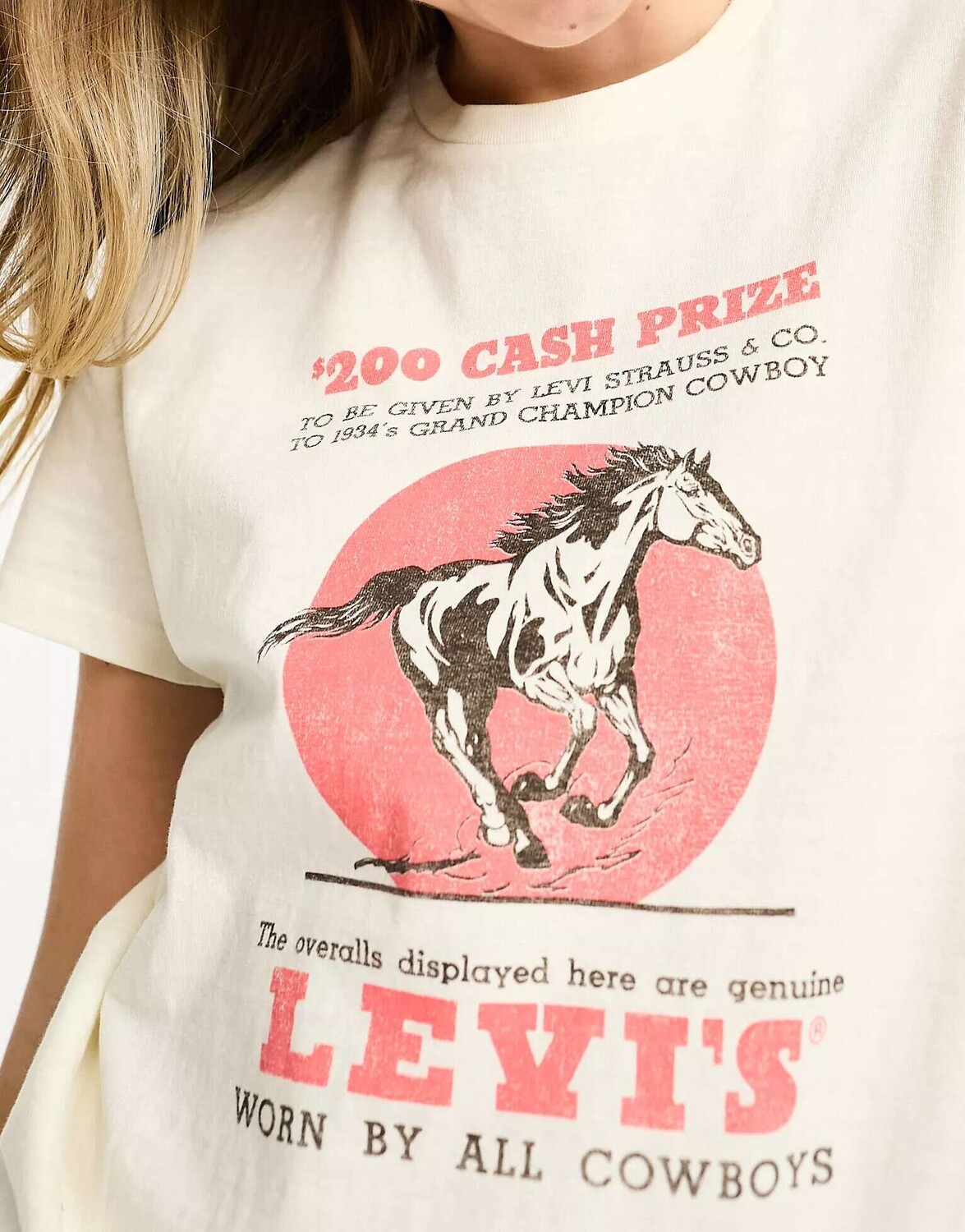 

Футболка Levi's кремового цвета с винтажным логотипом лошади, Бежевый