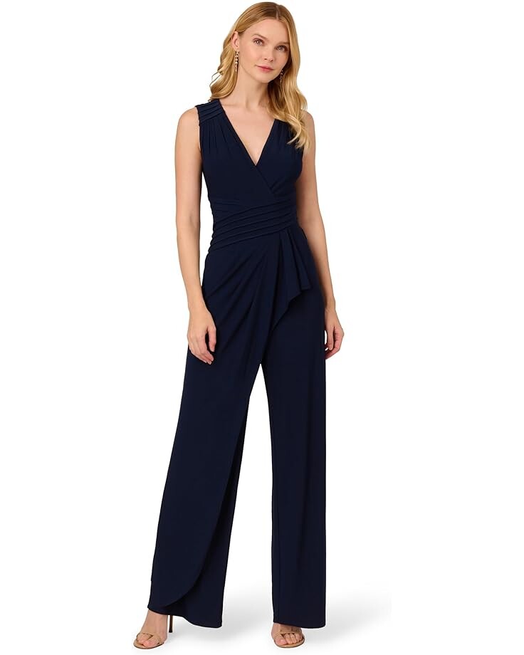 

Брюки Adrianna Papell Pintuck Jersey Jumpsuit, цвет Midnight