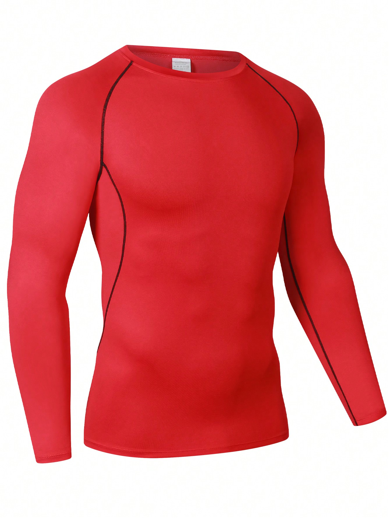 Мужская эластичная компрессионная рубашка для фитнеса с длинными рукавами, красный майка мужская хлопковая для бега и фитнеса приталенная повседневная рубашка без рукавов топ для спортзала 7 цветов 1 шт