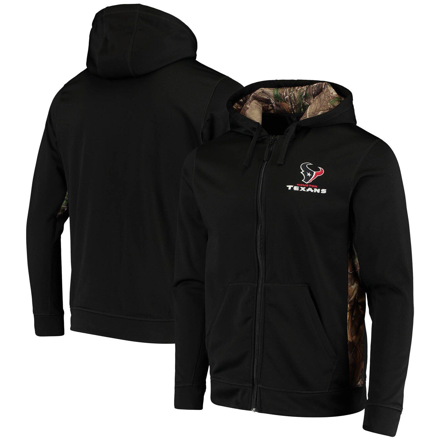

Мужская толстовка из флиса с молнией во всю длину Dunbrooke Black/Realtree Camo Houston Texans Decoy Tech Fleece