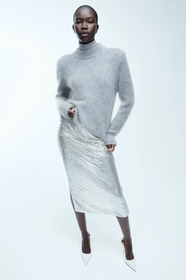 

Свитер из смесового мохера H&M, серый