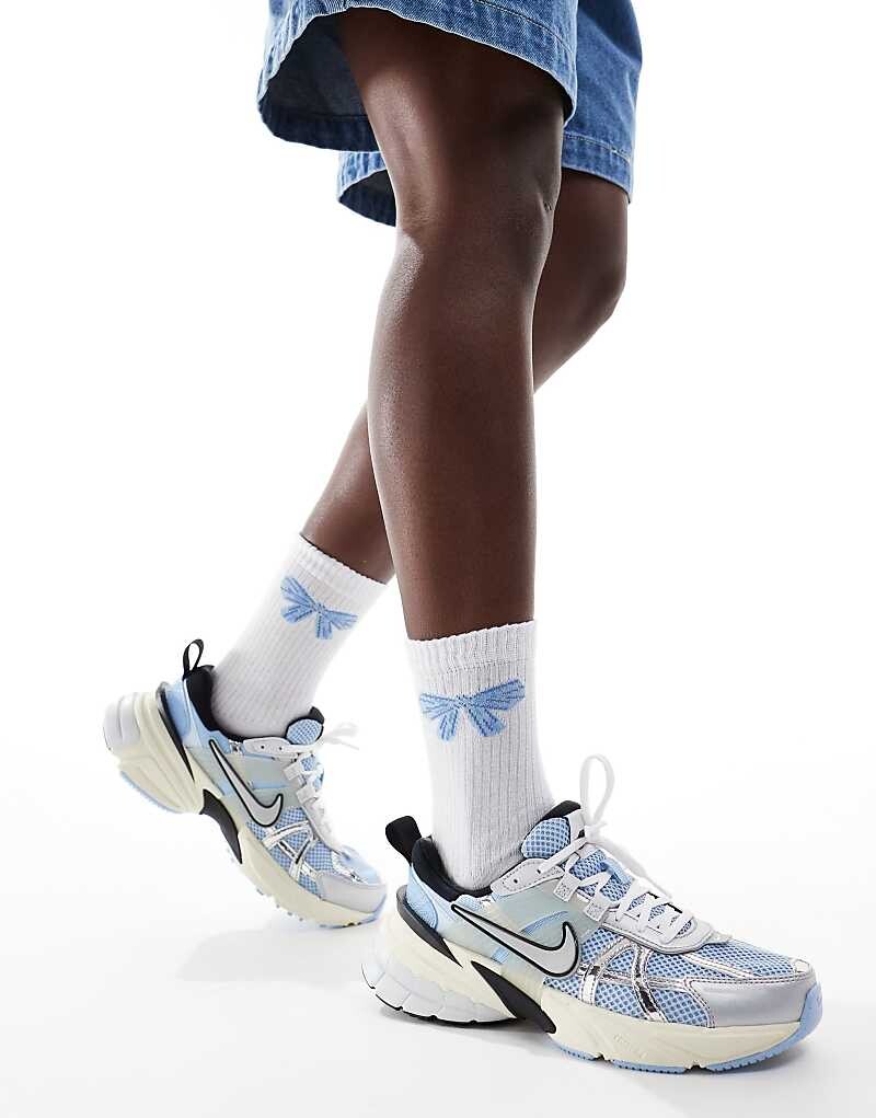 

Синие и серебристые кроссовки Nike V2K Run, Синий, Синие и серебристые кроссовки Nike V2K Run