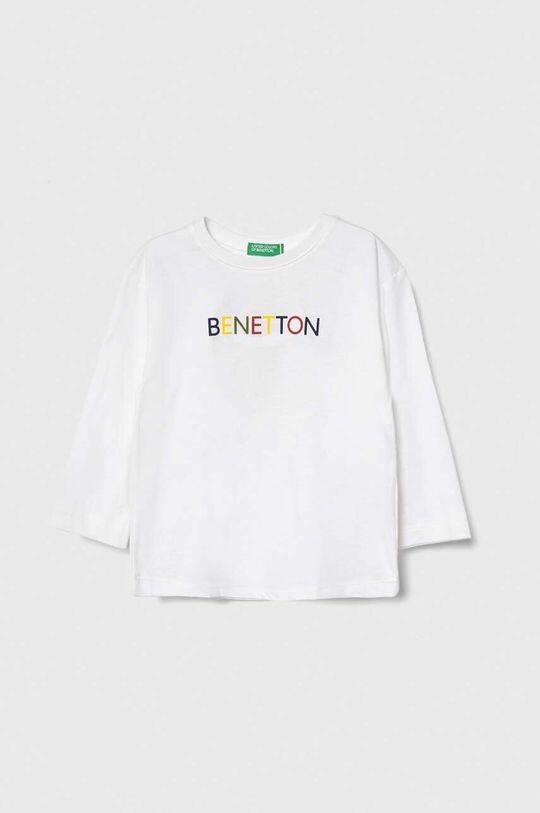 

Хлопковая рубашка с длинными рукавами для мальчиков и девочек United Colors of Benetton, белый