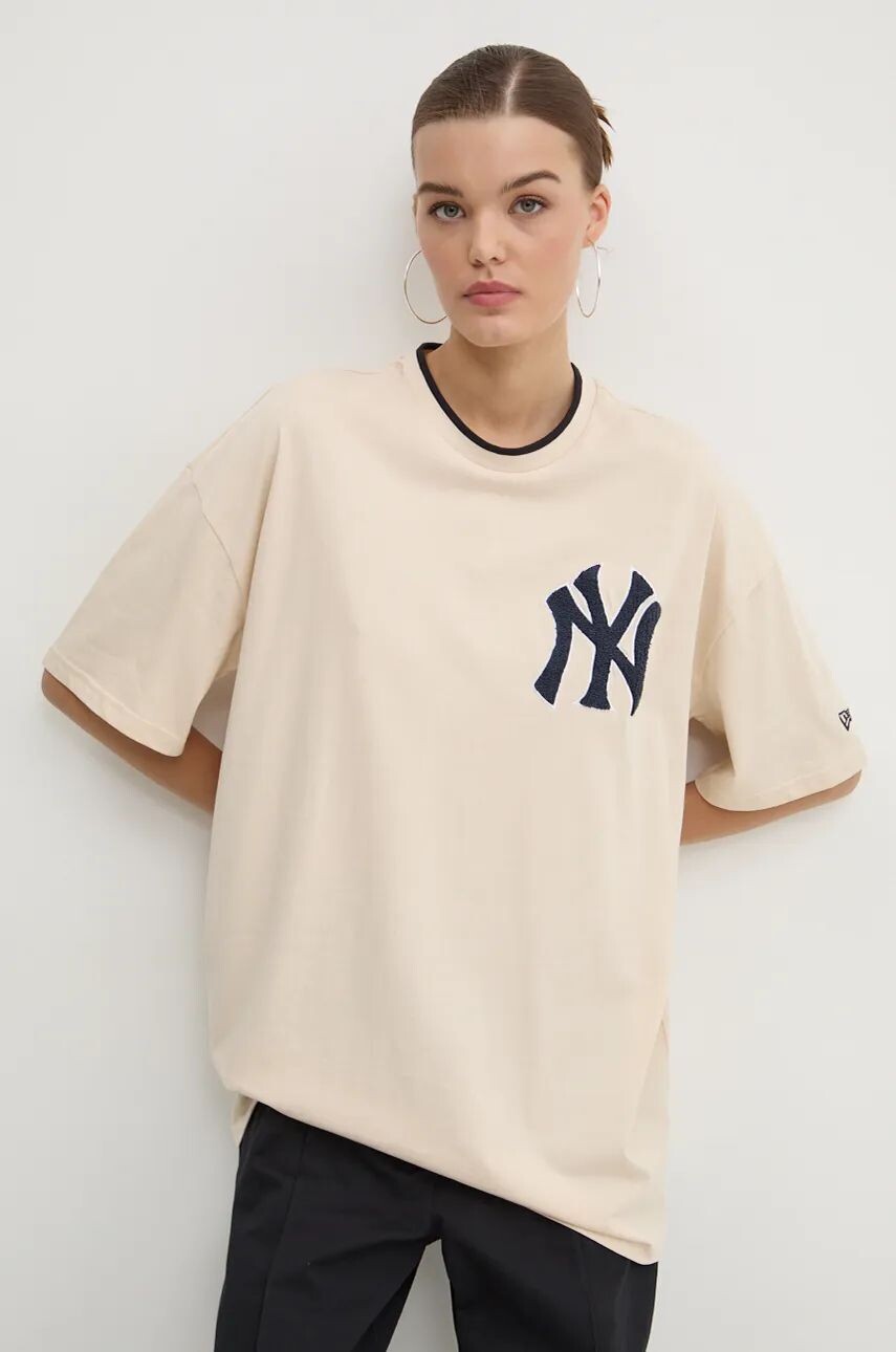 

Хлопковая футболка New Era NEW YORK YANKEES, бежевый