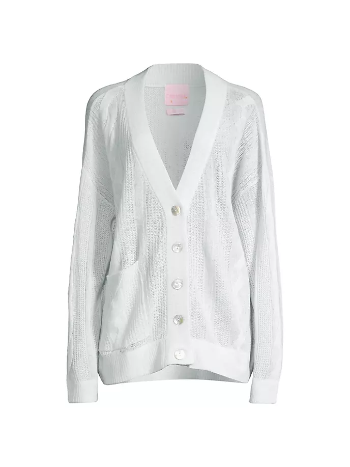 

Кашемировый кардиган косой вязки Elvis Crush Cashmere, цвет powder