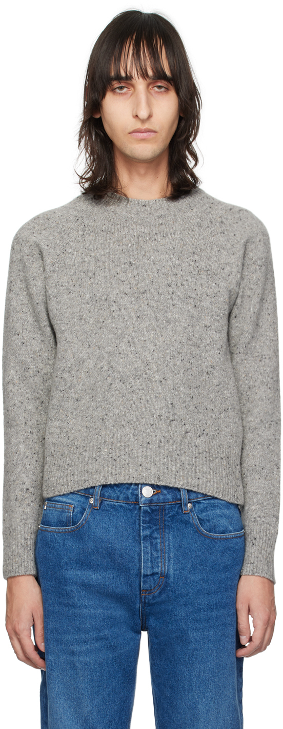 Серый свитер с круглым вырезом Ami Paris