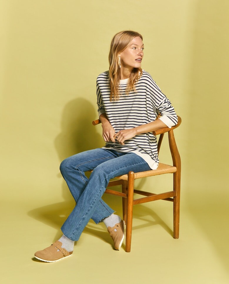

Женский свитер в полоску Southern Cotton, белый