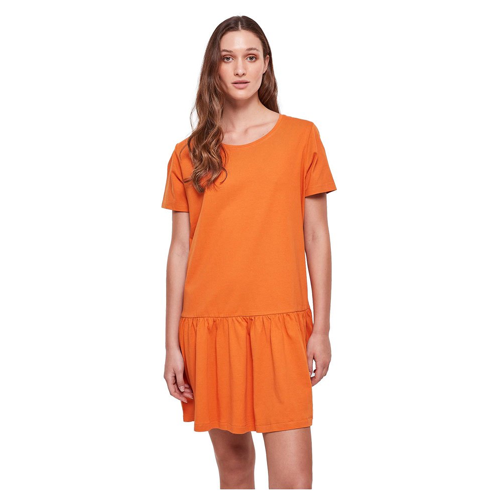 Короткое платье Urban Classics Valance Short Sleeve, оранжевый
