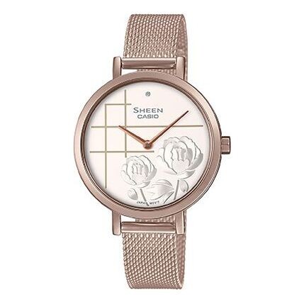 

Часы Casio Sheen Peony Analog Watch 'Sapphire Crystal Pink White', белый