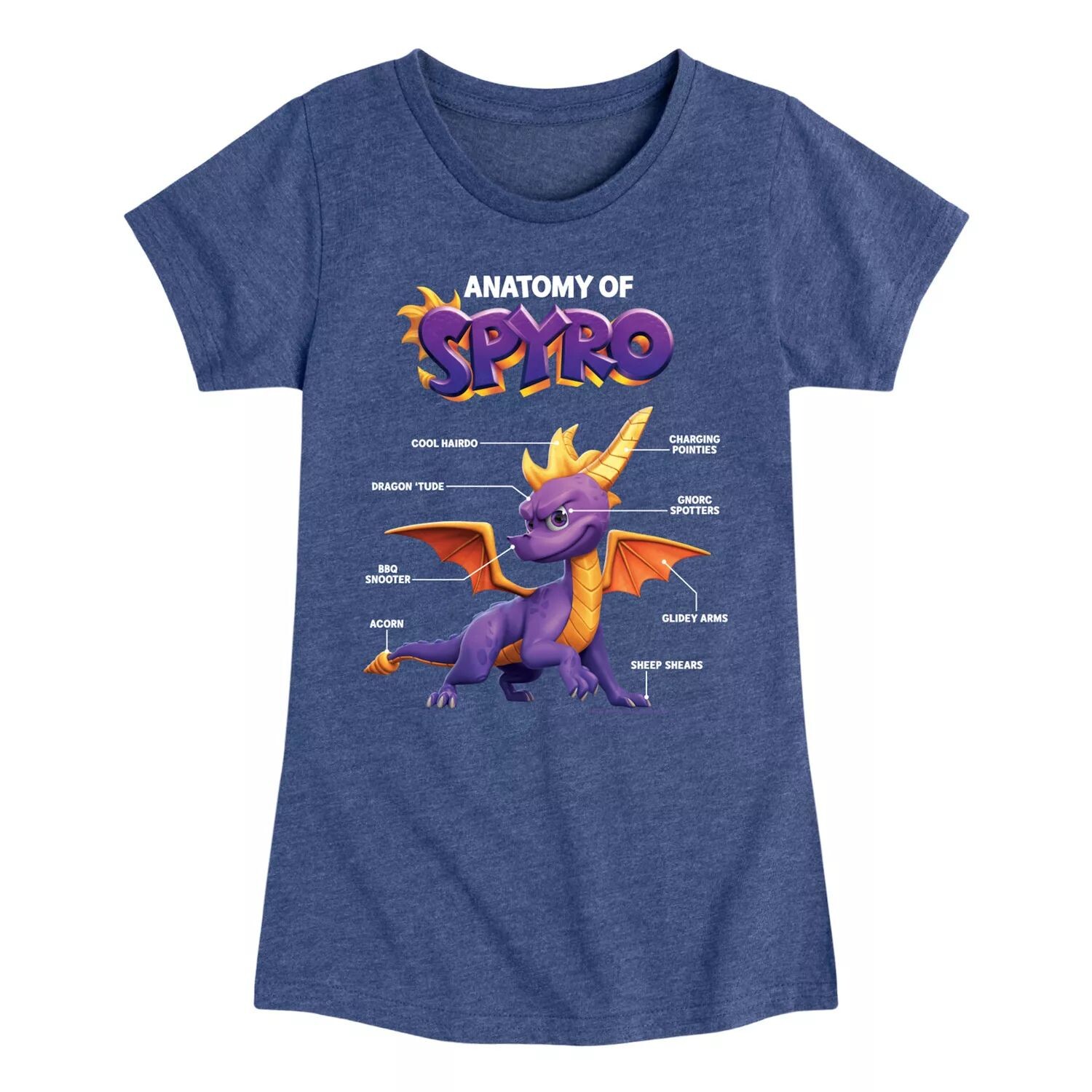 

Футболка Spyro Anatomy для девочек 7–16 лет Licensed Character, синий