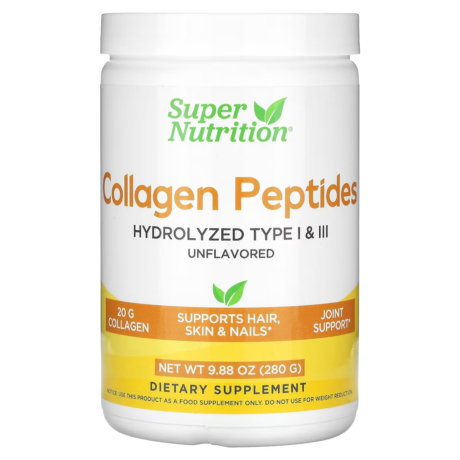 Коллагеновые пептиды Super Nutrition, без вкуса, 9,88 унции (280 г) super nutrition коллагеновые пептиды в шоколаде 13 33 унции 378 г