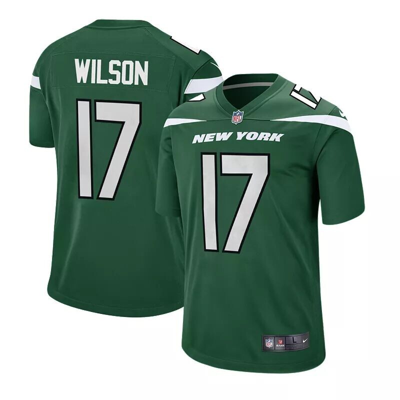 

Мужское зеленое игровое джерси Nike New York Jets Garrett Wilson