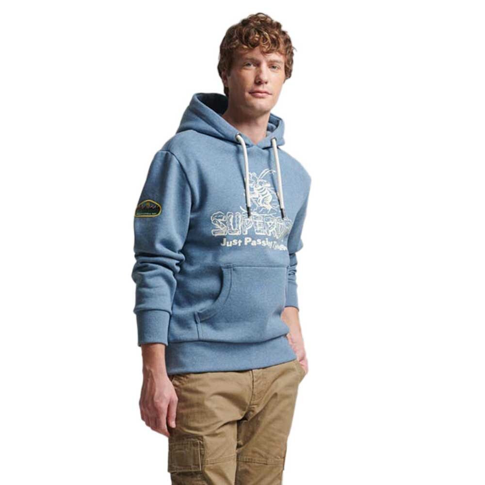 

Худи Superdry Travel Postcard Graphic, синий