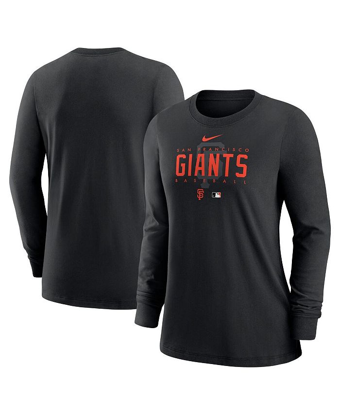 

Черная женская футболка с длинным рукавом San Francisco Giants Authentic Collection Legend Performance Nike, черный