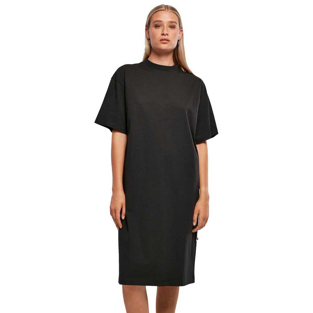 Короткое платье Urban Classics Organic Oversized, черный короткое платье urban classics organic oversized slit short sleeve розовый