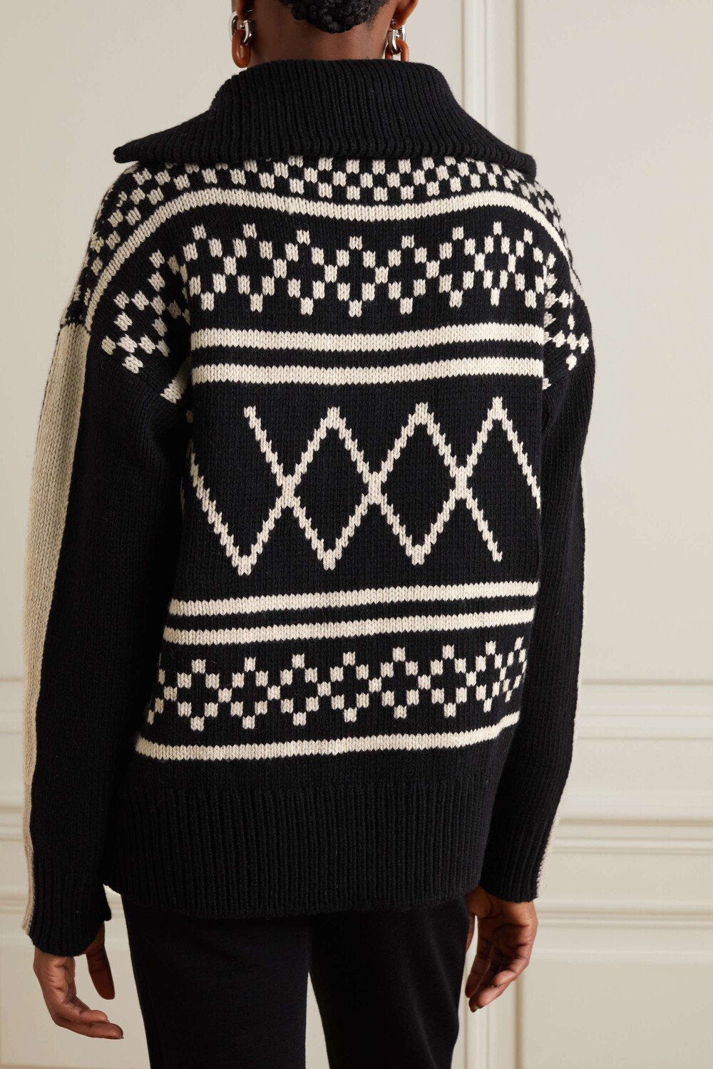 

WE NORWEGIANS Свитер Setesdal Fair Isle из шерсти мериноса и кашемира, черный