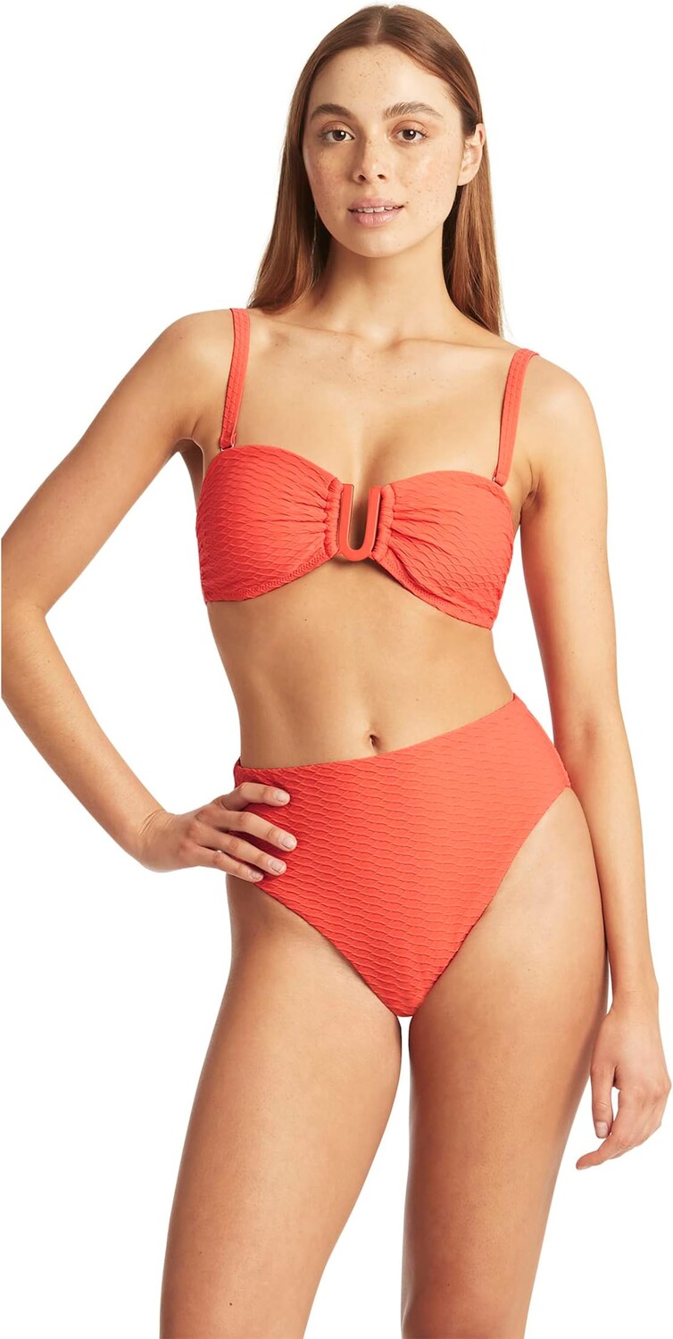 

Honeycomb U Bar Bandeau SEA LEVEL SWIM, цвет Tangerine