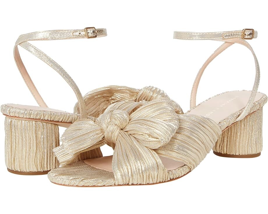 

Туфли Loeffler Randall Dahlia Pleated Knot Mule with Ankle Strap, цвет Platinum