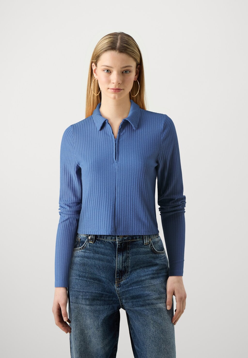 

Топ с длинными рукавами Onlnella Half Zip ONLY, темно-синий