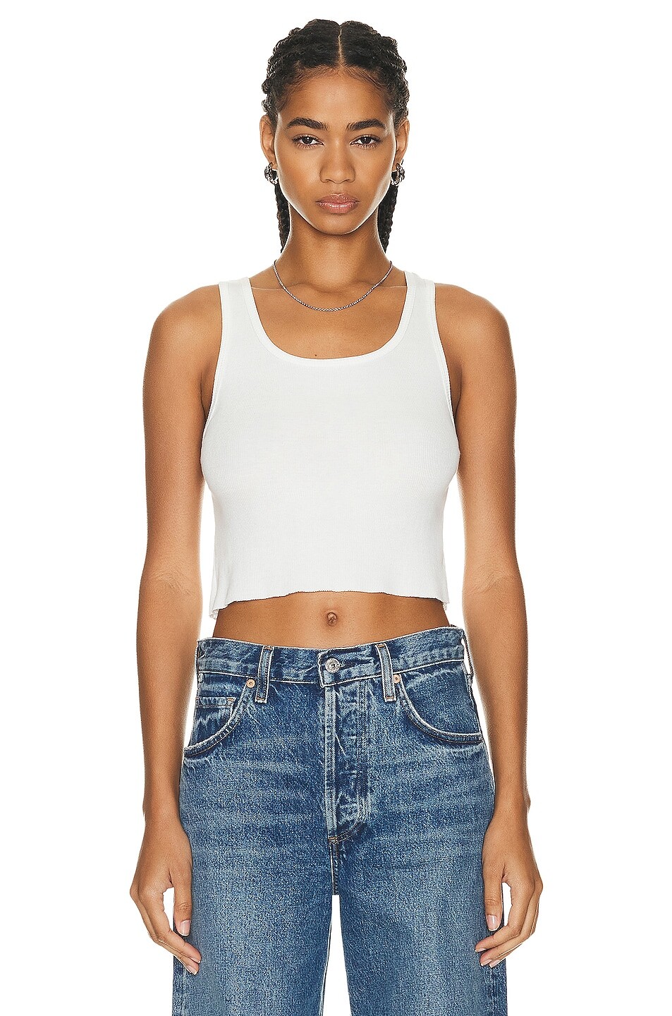 

Топ Eterne Cropped Scoop Neck Tank, слоновая кость