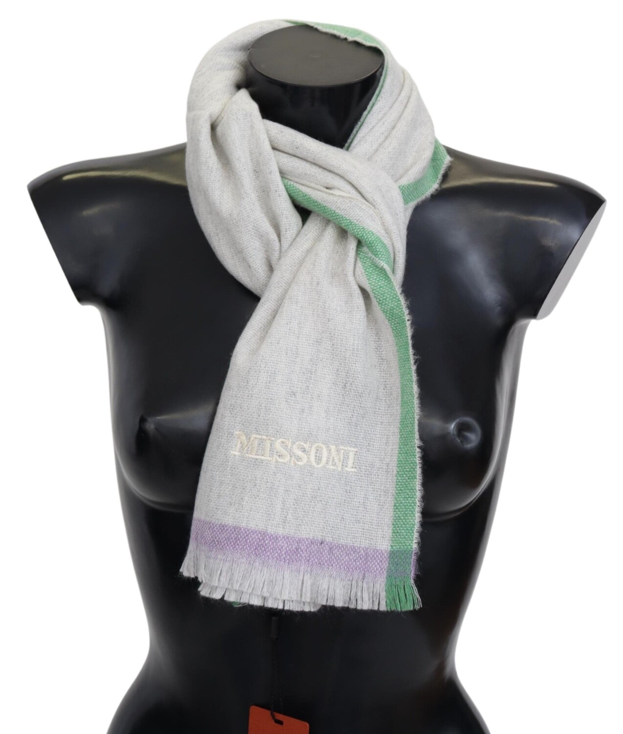 

Мужской шарф унисекс с запахом Missoni из 100% кашемира, бежевый
