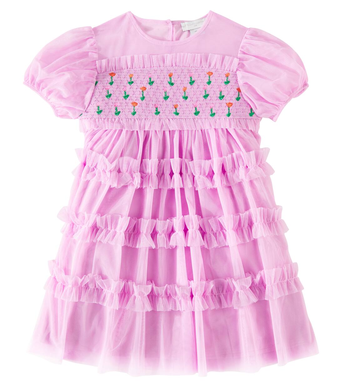 

Платье из многослойного тюля с вышивкой Stella Mccartney Kids, цвет rosa