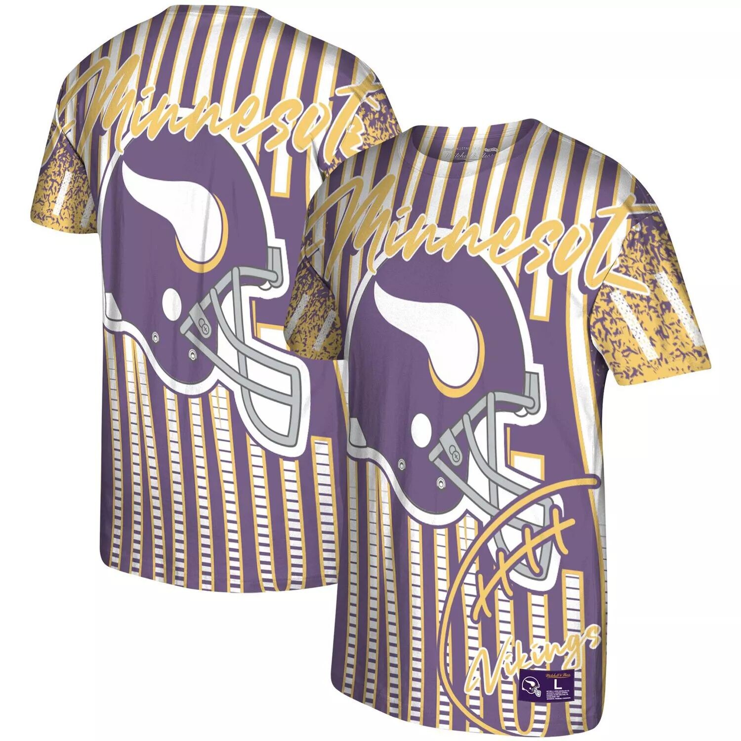

Мужская футболка Mitchell & Ness Purple Minnesota Vikings Jumbotron с историческим логотипом