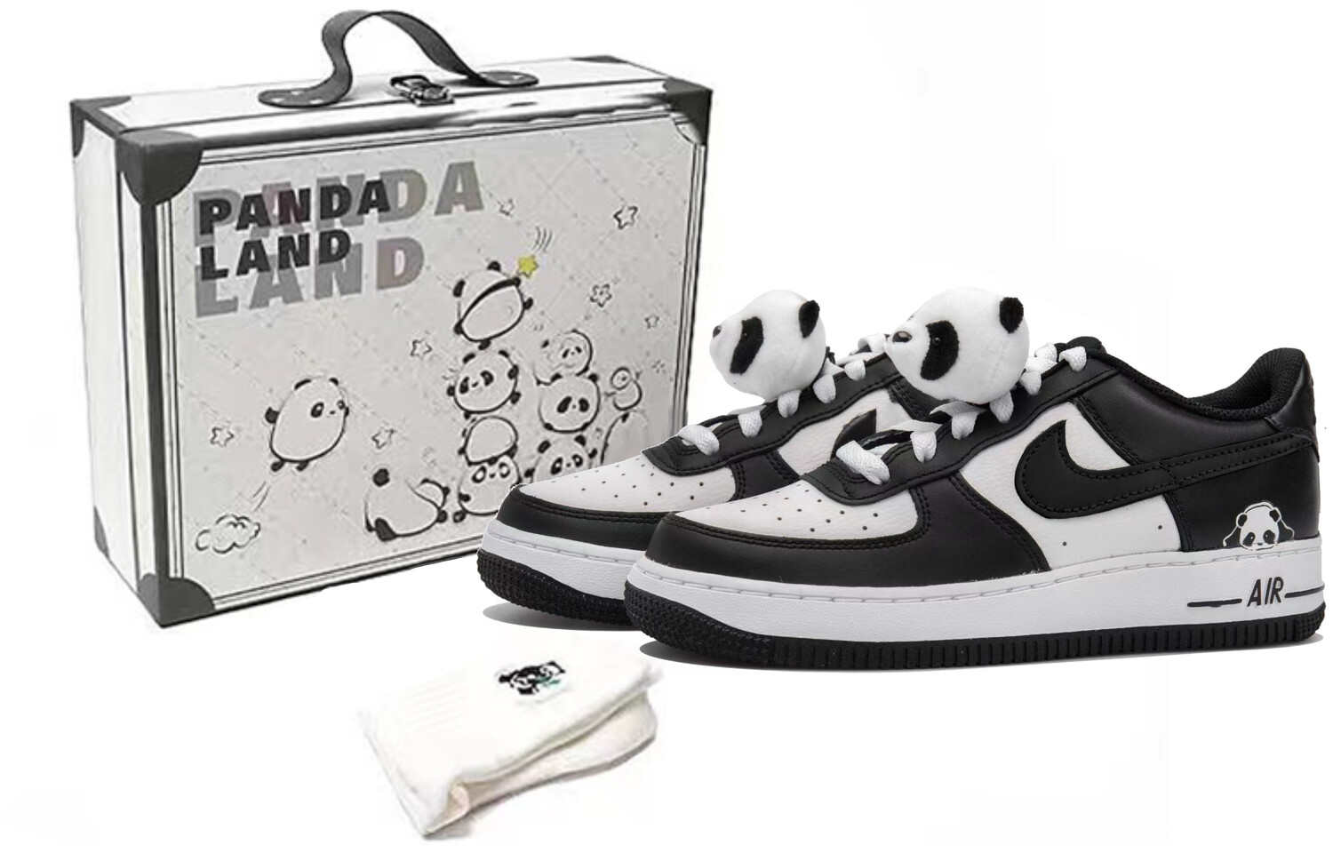 

Кроссовки Nike Air Force 1 Skateboard Shoes Women's Low-Top Black White, черный/белый