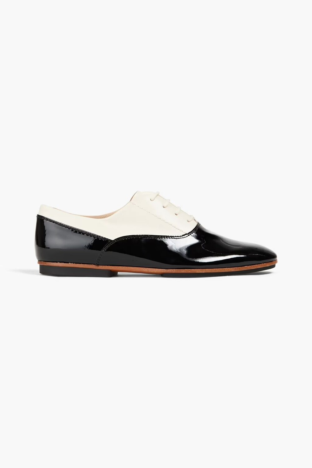 

Двухцветные броги из гладкой и лакированной кожи. Tod'S, черный