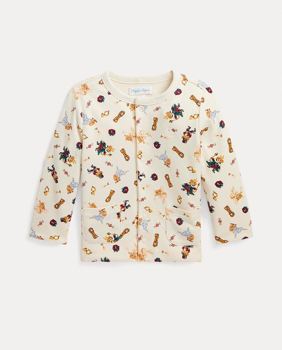 

Двусторонний хлопковый кардиган для мальчика Polo Ralph Lauren, кремовый