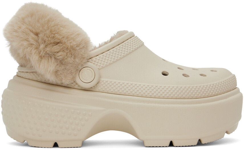 

Кремового цвета Сабо на топочной подкладке Crocs
