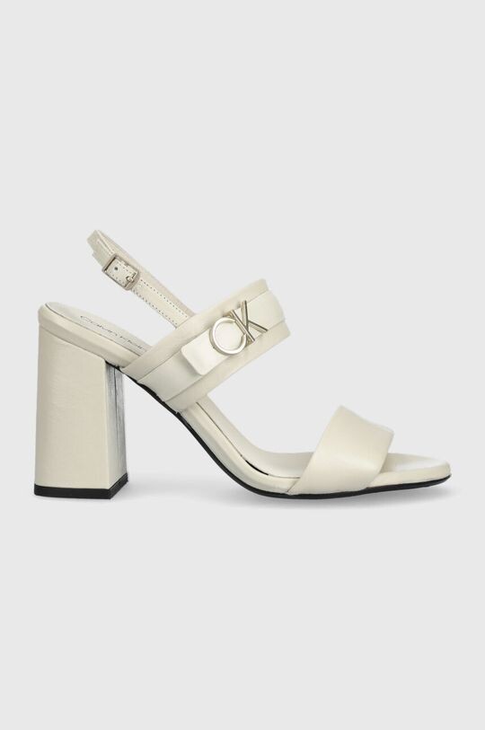 

Кожаные сандалии BLOCK HL SANDAL 85HH W/HW Calvin Klein, бежевый