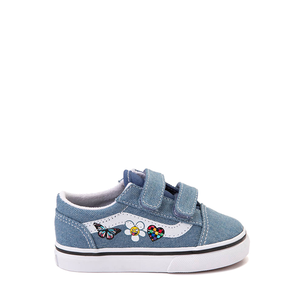 цена Обувь для скейтбординга Vans Old Skool V — для малышей, цвет Denim/Floral