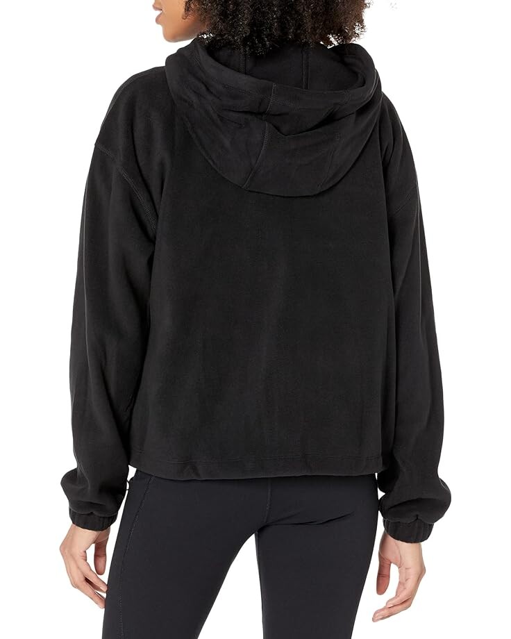 Куртка DKNY Cropped Full Zip Polar Fleece Jacket, черный/серебряный