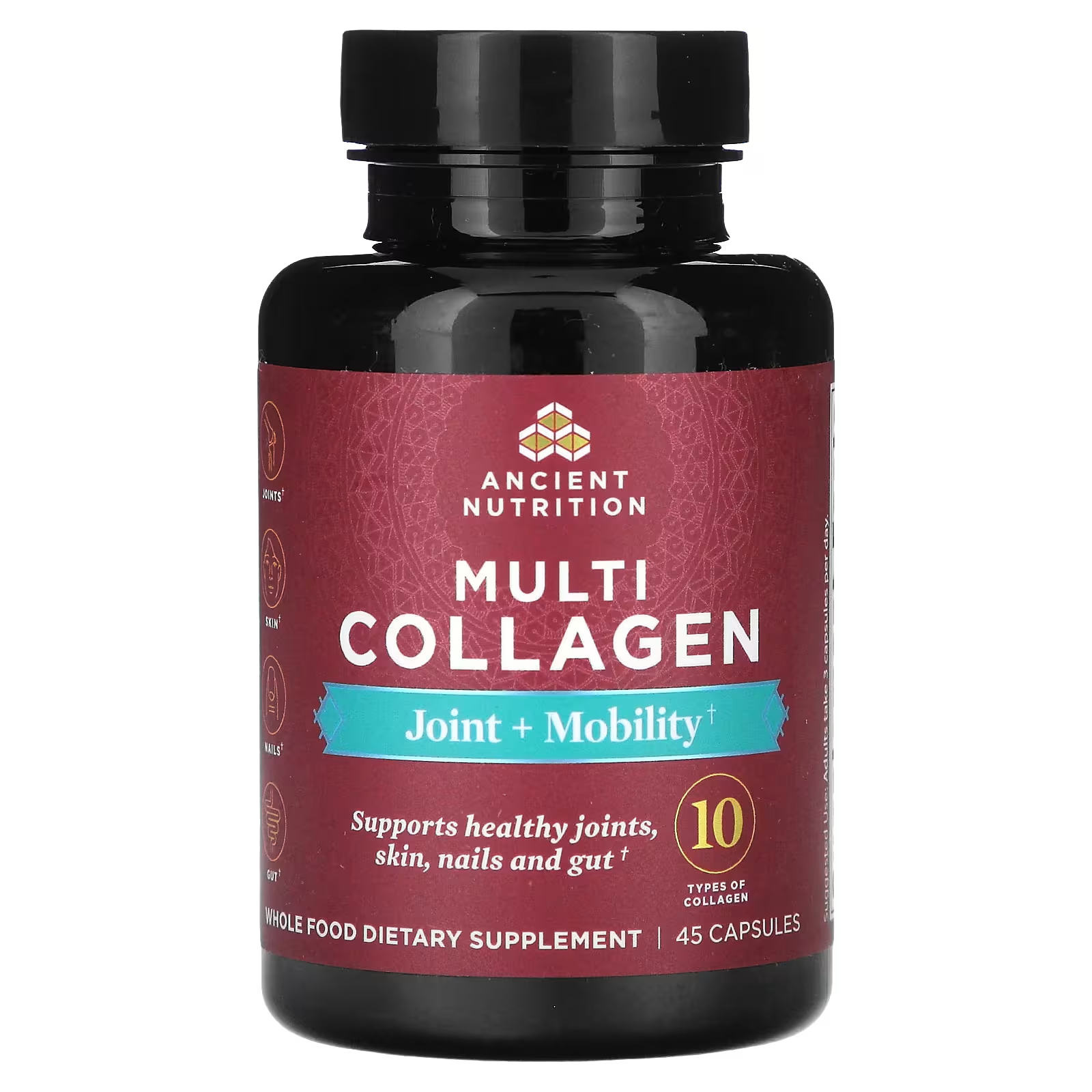 Пищевая добавка Ancient Nutrition Multi Collagen Joint + Mobility, 45 капсул пищевая добавка nature s craft multi collagen complex 120 капсул