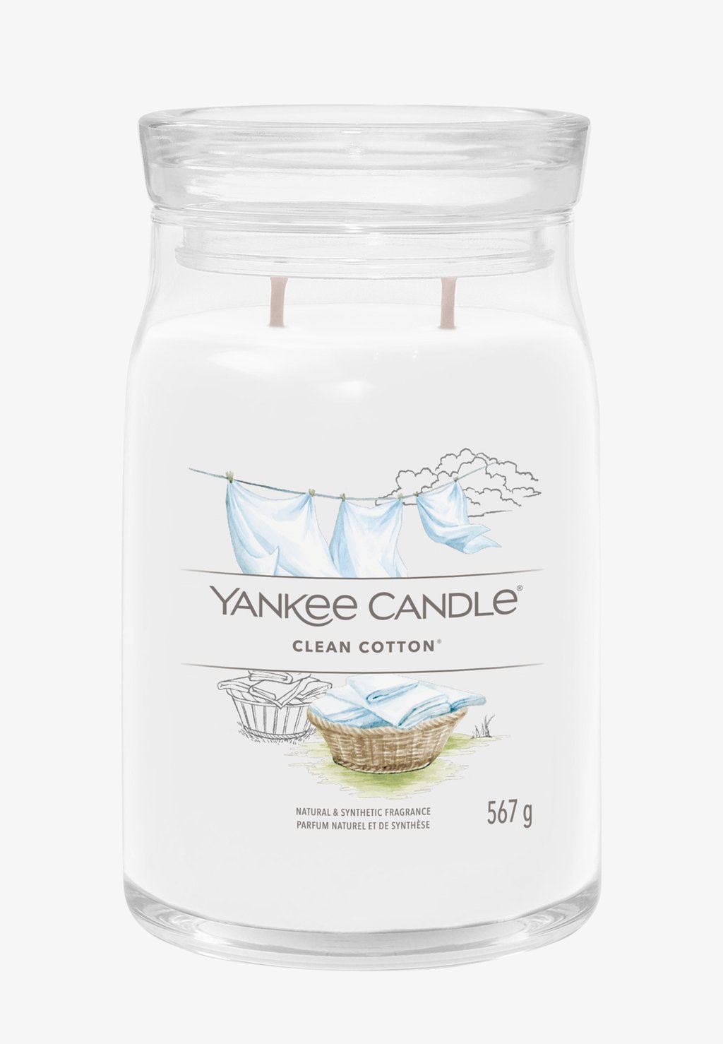 Ароматическая свеча Signature Large Jar Clean Cotton Yankee Candle, белый ароматическая свеча clean cotton свеча 104г