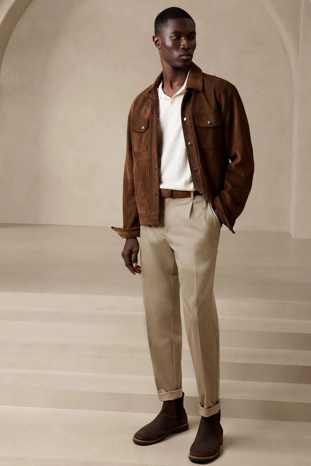 

Плиссированные брюки Core Temp Banana Republic, бежевый