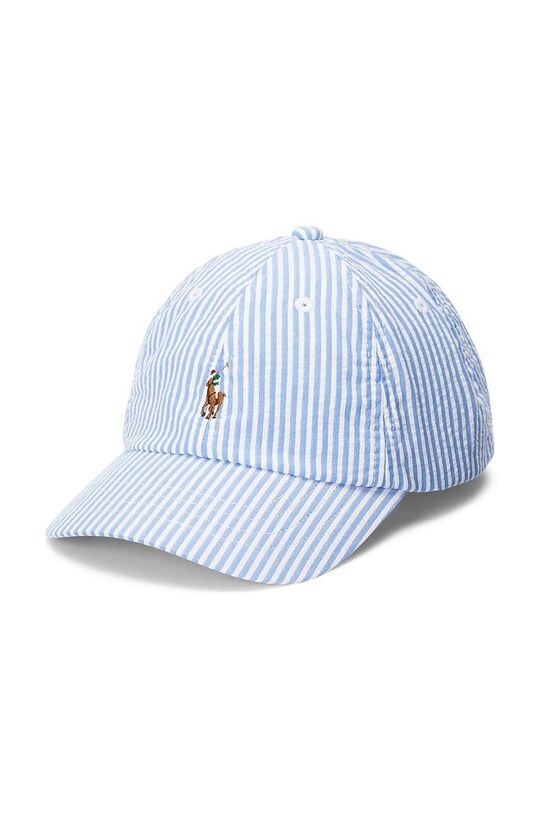 

Детская хлопковая шапка с козырьком Polo Ralph Lauren, синий