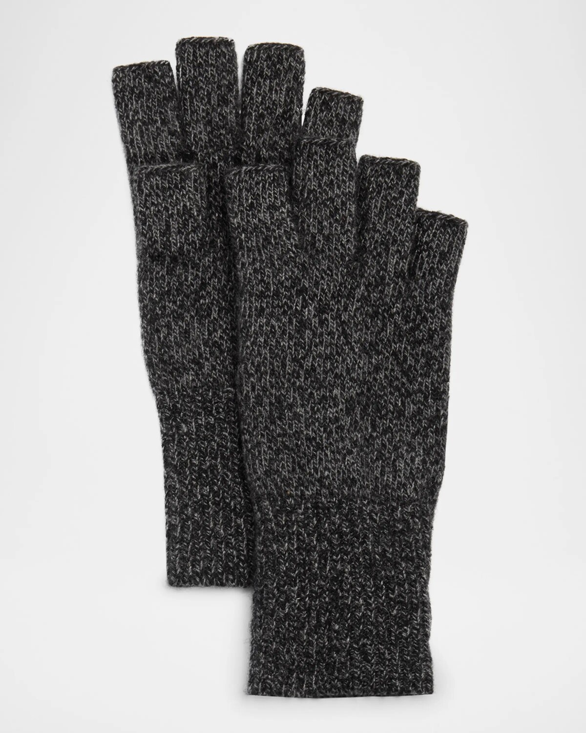 

Твидовые двухцветные перчатки без пальцев Portolano, цвет Black M Ht Grey