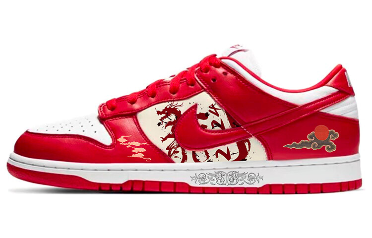 

Кроссовки Nike Dunk Skateboarding Shoes Unisex Low-top Red/white, красный