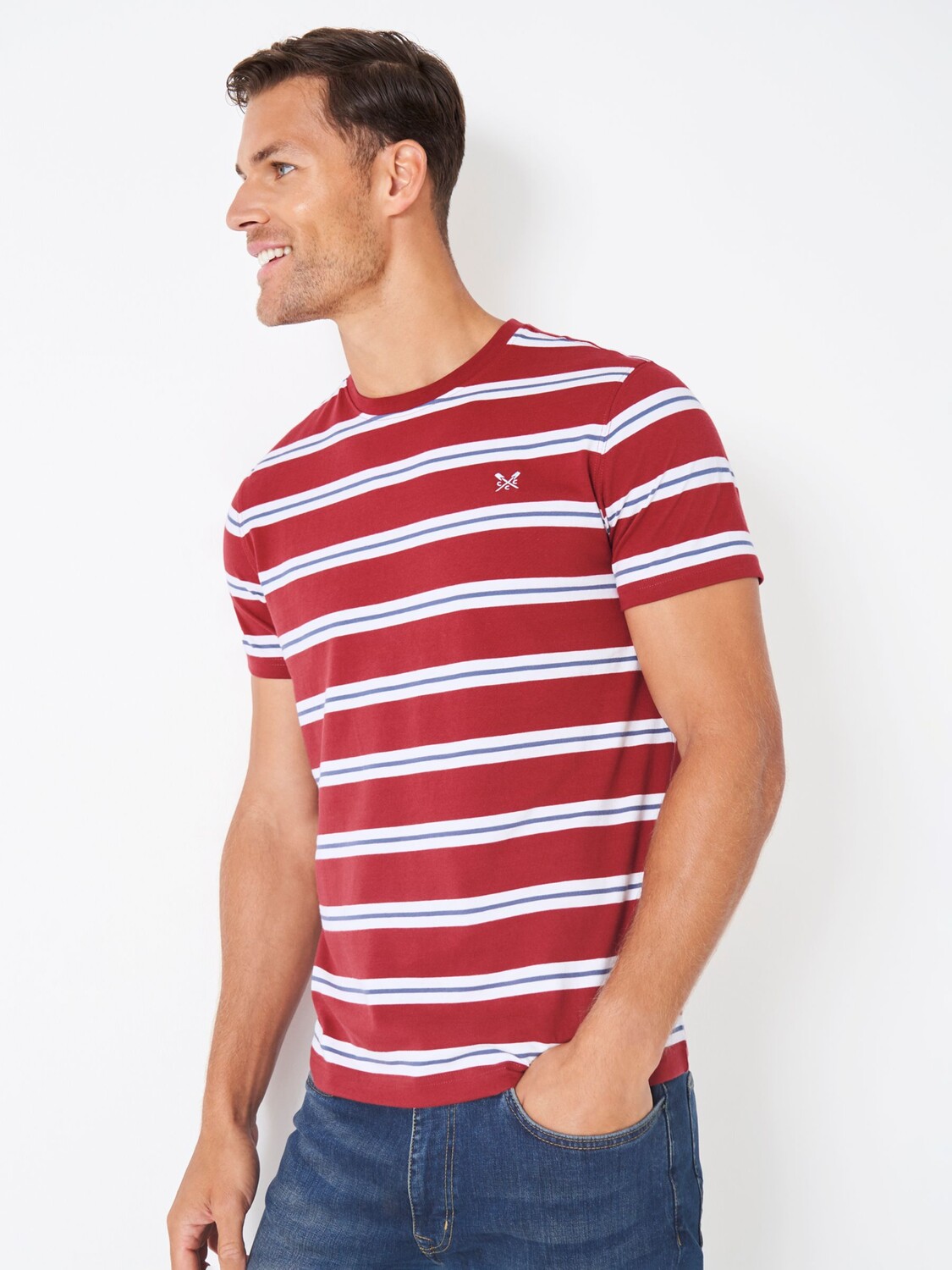 

Полосатая футболка Crew Clothing, красный
