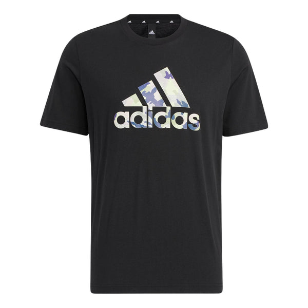 Футболка adidas Camouflage Alphabet Logo Printing Round Neck Short Sleeve Black, мультиколор