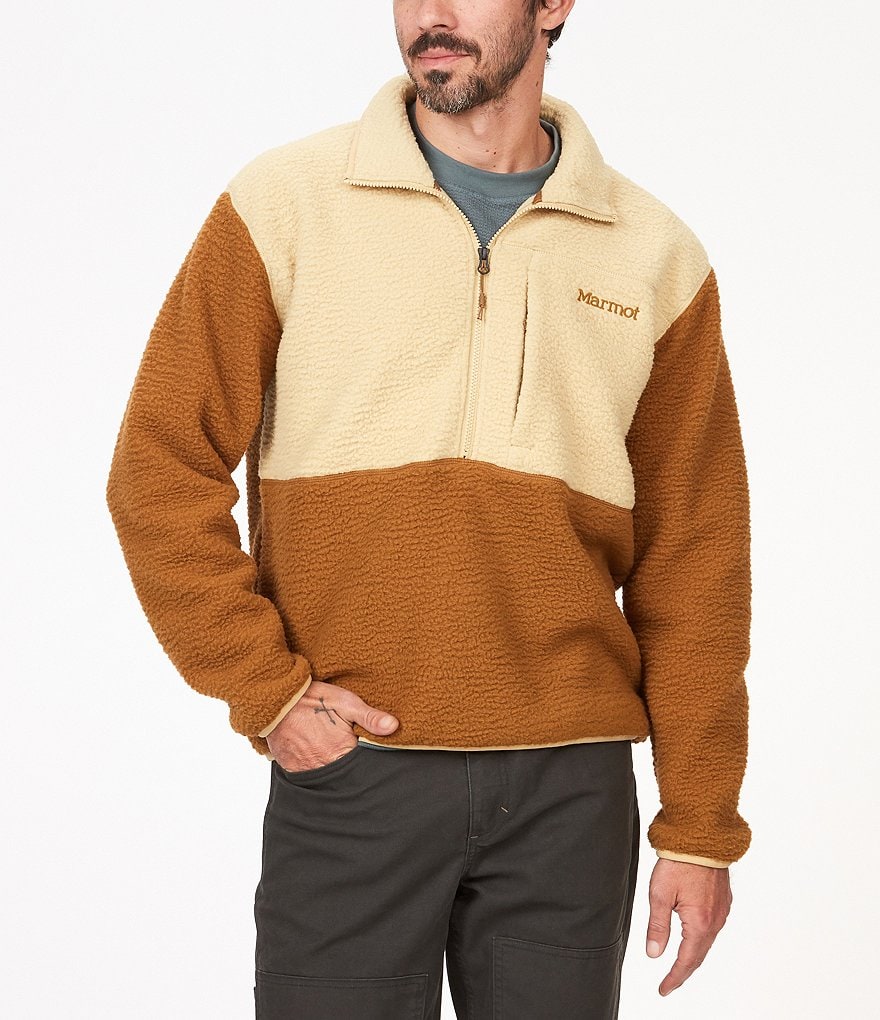 Флисовый пуловер с цветными блоками Marmot Aros и полумолнией до половины, мультиколор