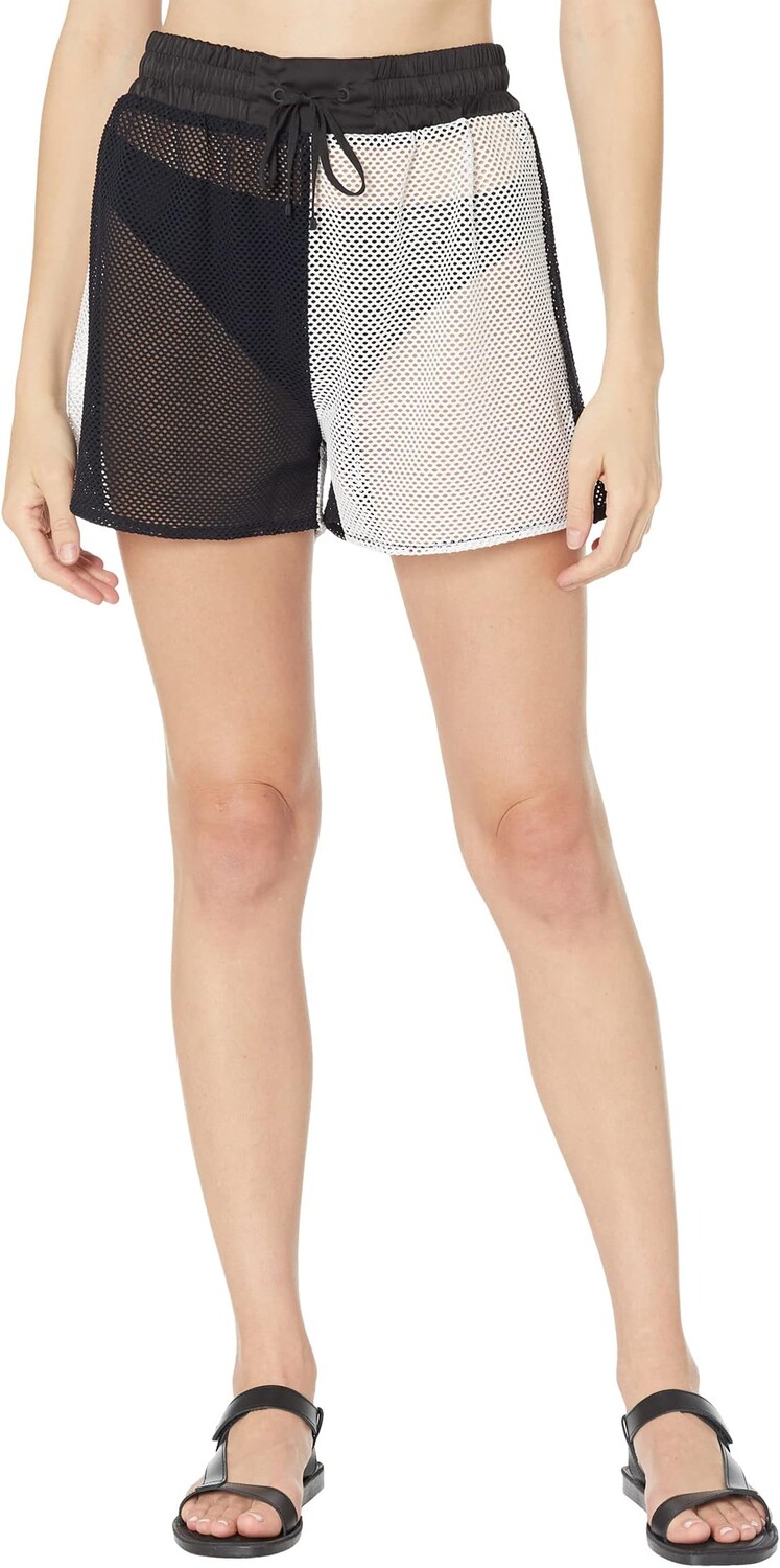 

Пляжные шорты Blanc Noir Color-Blocked Poolside Shorts, черный/белый