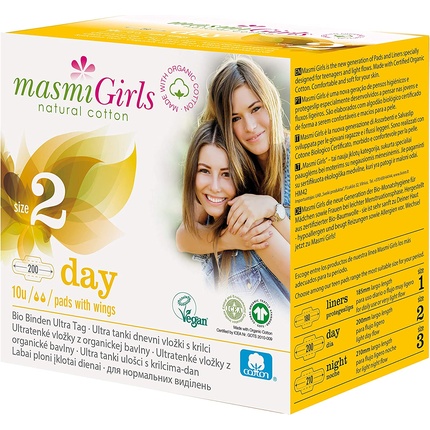 Органические гигиенические прокладки MASMI NATURAL COTTON Ultra Tag Girls 2, 64 г органические влажные гигиенические салфетки для детей masmi natural cotton 60 шт