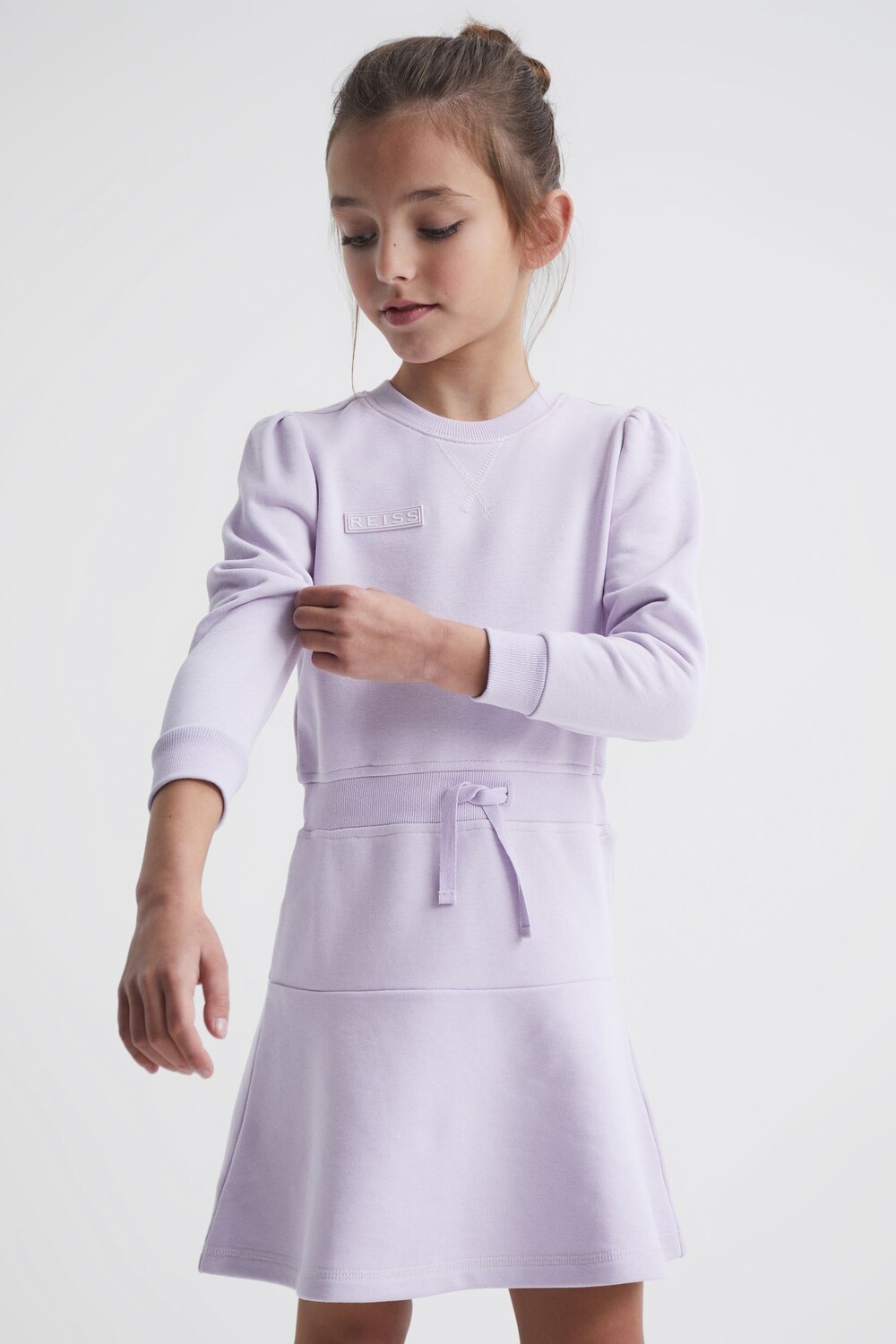 

Трикотажное платье фиолетово-розового цвета свободного кроя Reiss