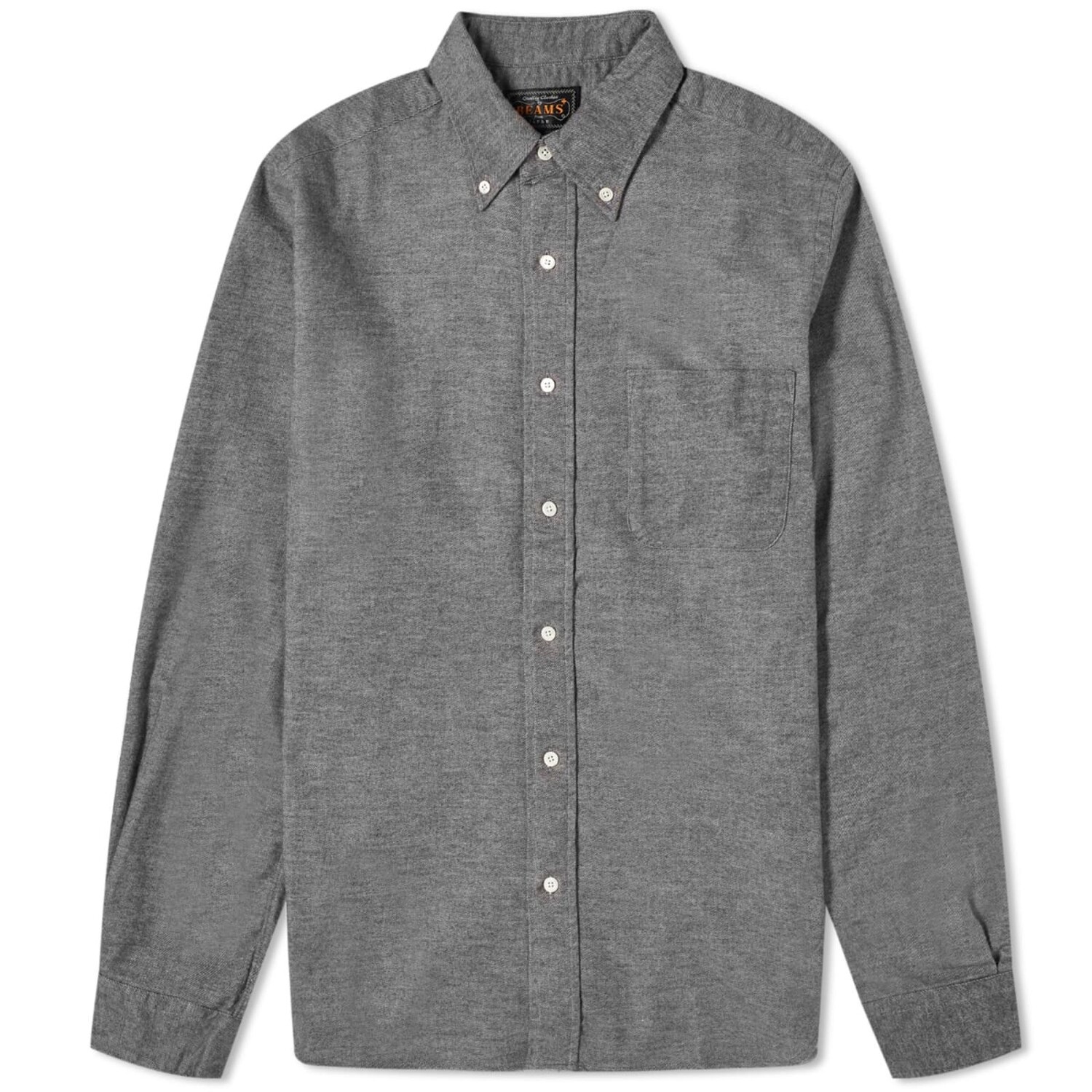 

Рубашка Beams Plus Button Down Solid Flannel, серый